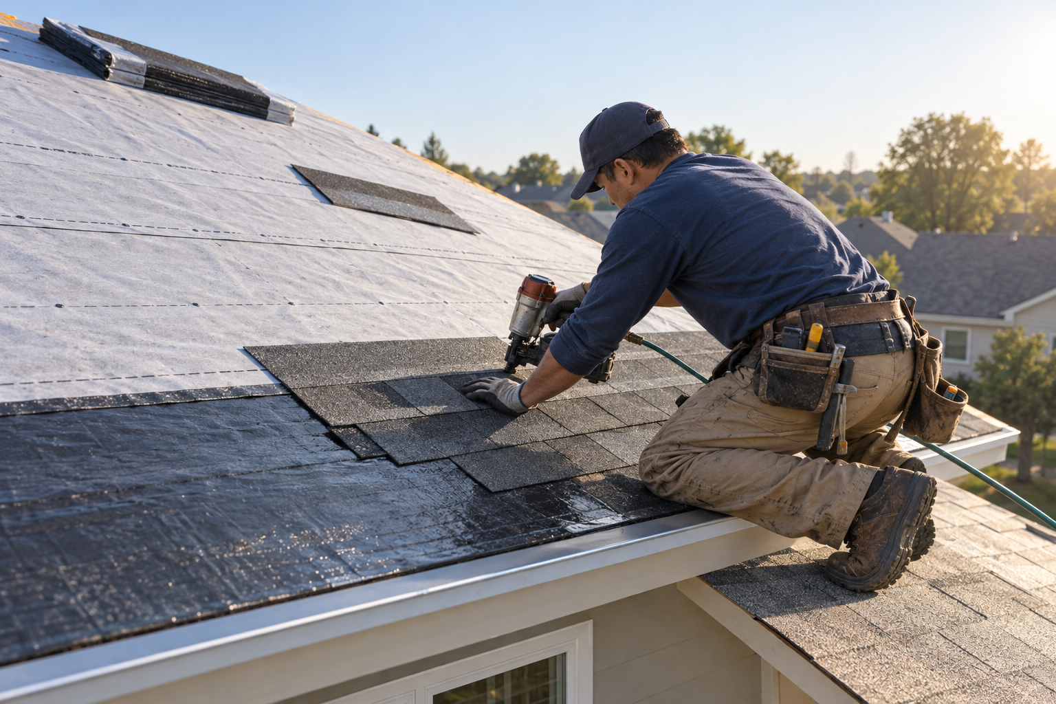 roof replacement on a Meridian home