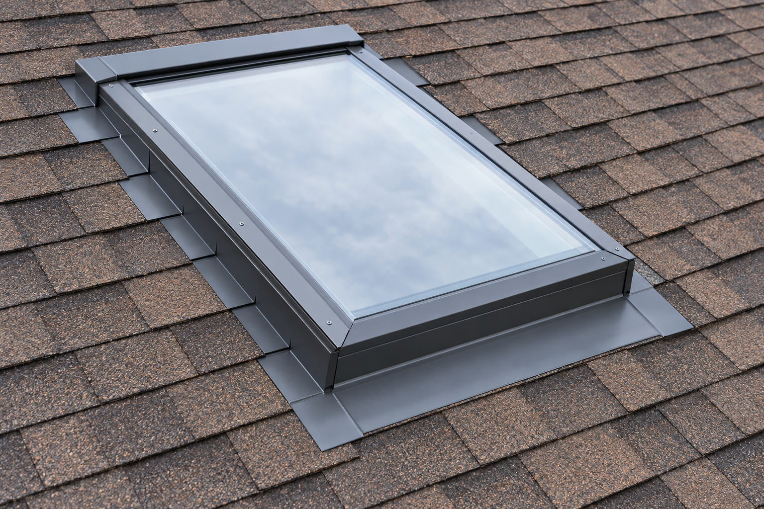 skylight repair with new flashing in Meridian